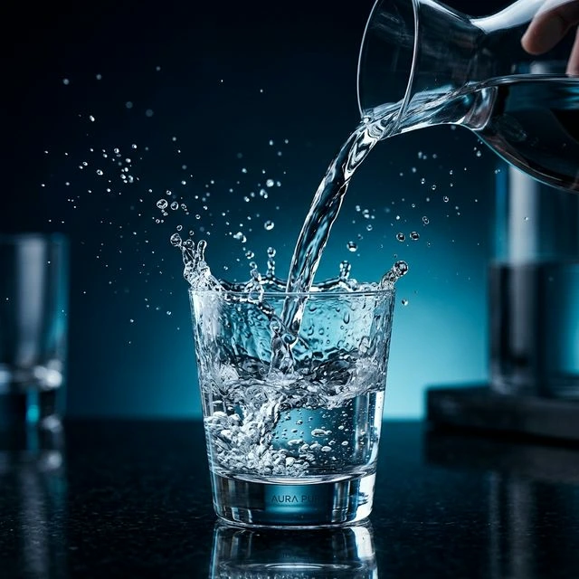 Crystal clear purified water